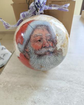 palla albero di Natale con babbo natale grande 