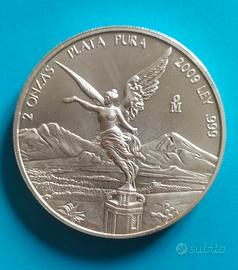 MEXICO, 2009, 2 once Plata Pura, FDC, Splendida