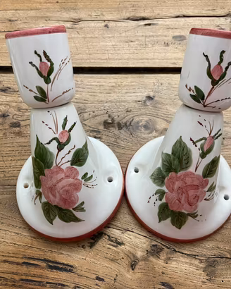 9 applique ceramica dipinte a mano