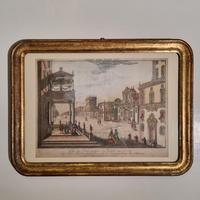 Stampa antica fine 1700 con cornice legno d'orato