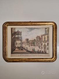 Stampa antica fine 1700 con cornice legno d'orato