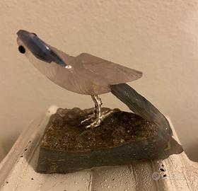 Pappagallo in quarzo rosa