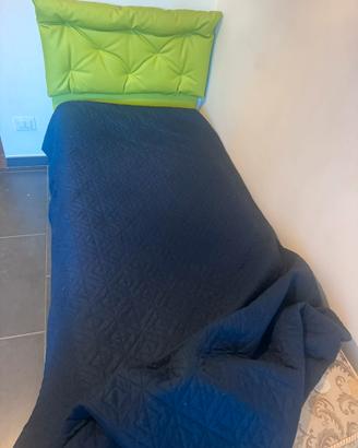 Letto singolo contenitore con doghe più materasso