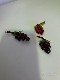 trittico uva in miniatura vetro di murano