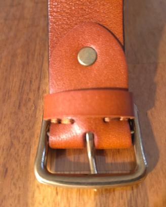 Cintura Uomo in Pelle Marrone con Fibbia Vintage