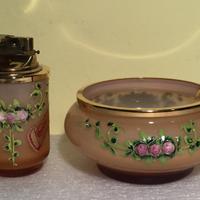 Servizio fumo vintage in vetro opalino-Francia