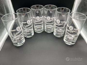 Lotto bicchieri vintage NOS Schweppes Saivo Fi