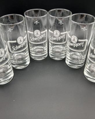 Lotto bicchieri vintage NOS Schweppes Saivo Fi