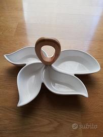 antipastiera in porcellana e bambù