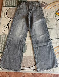 Jeans palazzo con brillantini