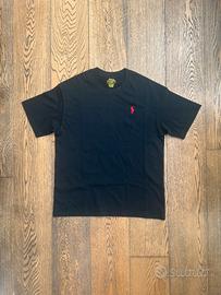 T-shirt Ralph Lauren nera logo rosso