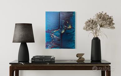 Coppia quadri astratti blu e sfumature