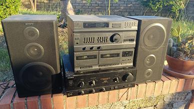 Stereo sony con casse e amplificatore