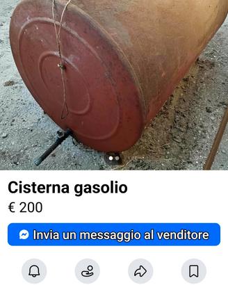 Cisternino rotondo in ferro per gasolio 