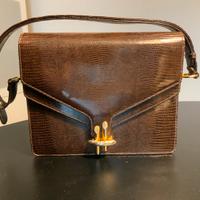 Borsa vintage pitone lucido originale fibbia oro