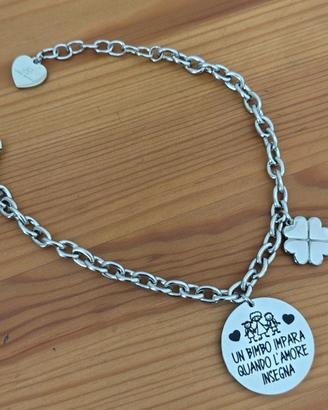 Bracciale color argento Luca Barra 