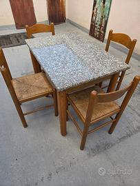 Tavolo in legno e granito