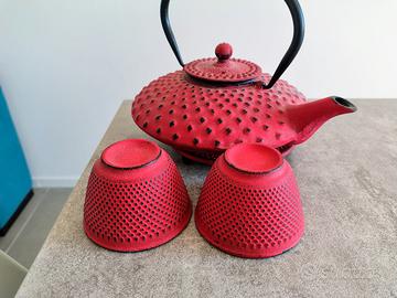 Teiera in ghisa rosso stile giapponese
