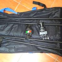 (2x)/DoppiaAstaPortaBandiera uso FOTOGRAFICO+Borsa