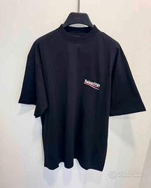 Maglietta a maniche corte con ricamo da uomo, nera