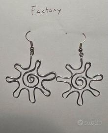 Orecchini sole artigianali anallergici