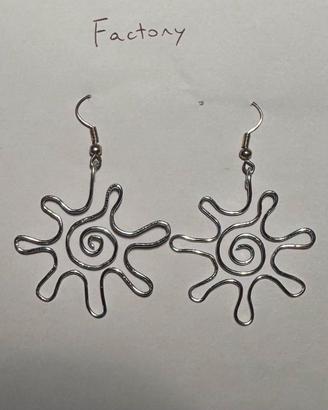 Orecchini sole artigianali anallergici