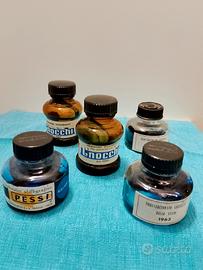 5 bottigliette inchiostro stilografico