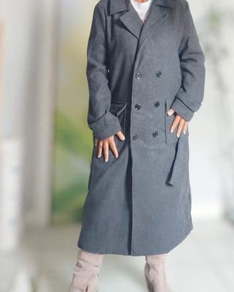 Cappotto grigio finto doppiopetto