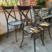 4 sedie in ferro battuto