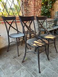 4 sedie in ferro battuto