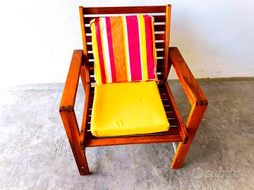 n. 4 poltrone in legno massello da giardino