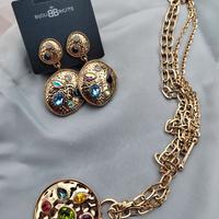 Set bigiotteria collana e orecchini dorati