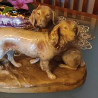 grande coppia di cani in porcellana tedesca 