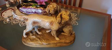 grande coppia di cani in porcellana tedesca 