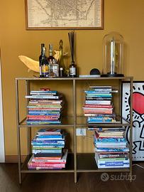 Mobile libreria bronzo e vetro