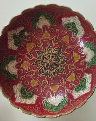 Set coppette e piatto in rame vintage