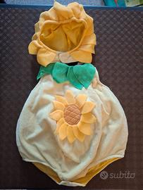 Vestito carnevale girasole taglia 0-12 mesi