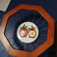 Centrotavola portafrutta in legno, metallo e decor