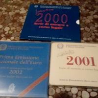 Serie zecca Italia lire anni 2000-2001,euro 2002