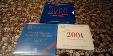 Serie zecca Italia lire anni 2000-2001,euro 2002