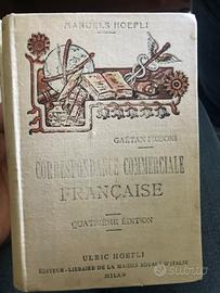 Libro 1919 Hoepli Correspondance Commerciale Fra