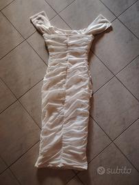vestito sera/cocktail bianco tg S