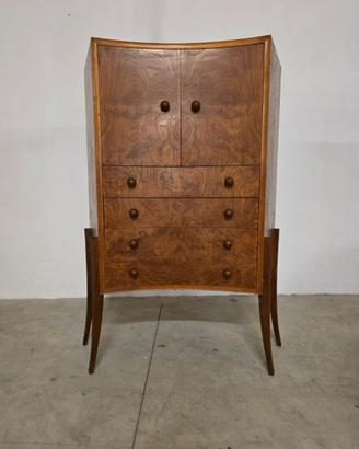 Mobile curvo in radica Art Deco'