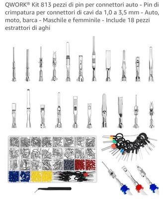 kit 813 pezzi di pin per connettori auto