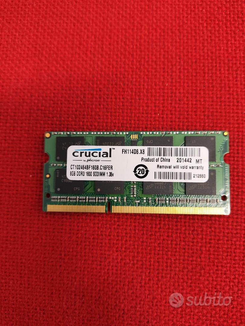 MODULO RAM SO-DIMM CRUCIAL DDR3 8 GB