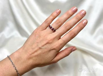 Anello veretta di Rubini e Diamanti