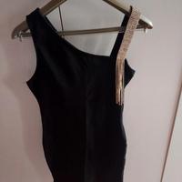 vestito nero con strass 