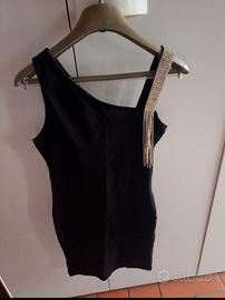 vestito nero con strass 