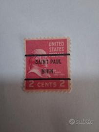 francobollo john adams da 2 c. raro stati uniti