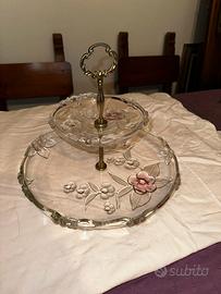 CENTROTAVOLA IN VETRO DECORATO